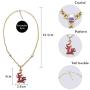 Superchic Red and Blue Enamel Chinese Dragon Necklace Embedded with Austrian Crystals and Gold Plating (Blue)