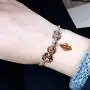Ollia Jewelry Lampwork Murano Glass Beads Hawaii Garden Charm with 925 Sterling Silver Core Flower Blossom Charm Pink Charms