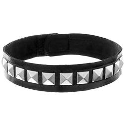 Skeleteen Biker Leather Studded Choker - Gothic Punk Rock N Roll Jewelry Accessories Leather and Metal Collar Costume Necklace