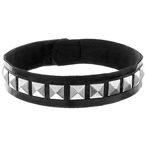 Skeleteen Biker Leather Studded Choker - Gothic Punk Rock N Roll Jewelry Accessories Leather and Metal Collar Costume Necklace Skeleteen Biker Leather Studded Choker - Gothic Punk Rock N Roll Jewelry Accessories Leather and Metal Collar Costume Necklace