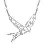 Eiffy Stainless Steel Hollow Flying Swallow Bird Necklace for Women Girls Unique Origami Animal Jewelry