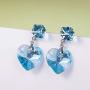 Cube Swarovski Crystal Heart Drop Dangle Earrings for Women Sterling Silver Stud Earrings Hypoallergenic