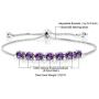 Gem Stone King Purple Amethyst 925 Sterling Silver Adjustable Bracelet 2.52 Ctw Gemstone Birthstone