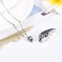 Angel Wings Cremation Jewelry for Ashes Pendant Stainless Steel Memorial Urn Necklace for Human/Pets Keepsake Women Men