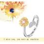 oGoodsunj 925 Sterling Silver Urn Bar Sunflower Necklace Ring Bracelet Keepsake Ashes Cremation Hair Memorial Jewelry Engraved Message - You were My Sunshine