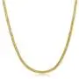 The Bling Factory 1.5mm Diamond-Cut 14k Yellow Gold Plated Round Snake Chain Necklace The Bling Factory 1.5mm Diamond-Cut 14k Yellow Gold Plated Round Snake Chain Necklace