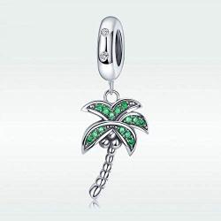 Fan Charm 925 Sterling Silver Snow Charm Key Charm Coconut Palm Tree Charm Love Charm for Pandora Charm Bracelet