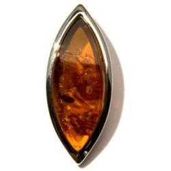 Honey Amber Sterling Silver Large Slider Pendant