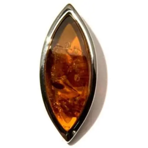 Honey Amber Sterling Silver Large Slider Pendant Honey Amber Sterling Silver Large Slider Pendant