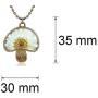 Retro Vintage Dry Flower Transparent Resin Dry Flower Pendant Statement Cocktail Party Necklace