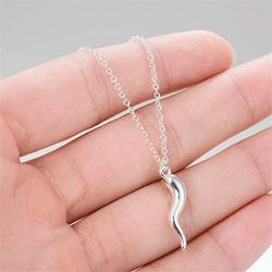 Aineecy Chili Pepper Choker Necklace Italian Horn Pendant Necklace Italian Talisman Necklace for Women Men Lucky Amulet Jewelry