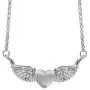 Silvershake 925 Sterling Silver Love Heart Angel Wing Pendant with 16 to 18 Inch Chain Necklace Silvershake 925 Sterling Silver Love Heart Angel Wing Pendant with 16 to 18 Inch Chain Necklace