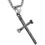 HZMAN Antique Nail Cross Stainless Steel Pendants Christian Necklace (Silver)