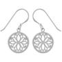Boma Jewelry Sterling Silver Circle Lotus Flower Dangle Earrings