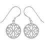 Boma Jewelry Sterling Silver Circle Lotus Flower Dangle Earrings Boma Jewelry Sterling Silver Circle Lotus Flower Dangle Earrings
