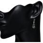 925 Sterling Silver Cut Open Violin Viola Musical Instrument Dangle Hook Earrings