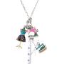 NEWEI Cute Enamel Alloy Tailor Tools Sewing Machine Scissors Pendant Necklace Collar Chain Fashion Jewelry for Women Girls Gift