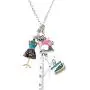 NEWEI Cute Enamel Alloy Tailor Tools Sewing Machine Scissors Pendant Necklace Collar Chain Fashion Jewelry for Women Girls Gift