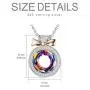 AOBOCO 925 Sterling Silver Sparkle Rhinestone Bowknot Necklace Crystal Bow-Knot Pendant, Austria Multicolor Crystals Jewelry Best Christmas Jewelry Gift for Mom Women Girls