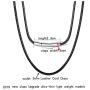 Mixiueuro 2mm Leather Chain Necklace Black Waterproof Braided Wax Rope Chain With Upgrade Ultra Thin Light New Models Titanium steel Clasp, for Men Women children