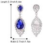 BriLove Womens Wedding Bridal Crystal Teardrop Cluster Beaded Chandelier Dangle Pierced Earrings