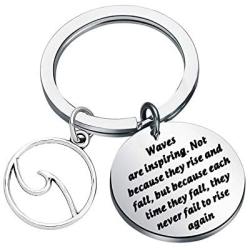 Gzrlyf Ocean Wave Keychain Inspiration Beach Gifts for Beach Lover Ocean Lover Surfer Waves are Inspiring