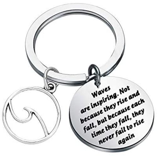 Gzrlyf Ocean Wave Keychain Inspiration Beach Gifts for Beach Lover Ocean Lover Surfer Waves are Inspiring