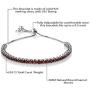 Gem Stone King 925 Sterling Silver Red Garnet Gemstone Birthstone Womens Adjustable Tennis Bracelet (4.50 Cttw, 3MM Round Garnet)