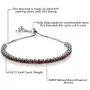 Gem Stone King 925 Sterling Silver Red Garnet Gemstone Birthstone Womens Adjustable Tennis Bracelet (4.50 Cttw, 3MM Round Garnet)