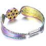 My Prime Gifts Snap Jewelry Rainbow Multicolor Magnetic Spoon Style Bracelet