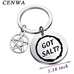 CENWA Supernatural Inspired Jewelry Supernatural Quote Got Salt Keychain SPN Jewelry Gift for Supernatural Fans Sam Dean Winchester Gift