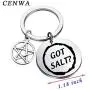 CENWA Supernatural Inspired Jewelry Supernatural Quote Got Salt Keychain SPN Jewelry Gift for Supernatural Fans Sam Dean Winchester Gift
