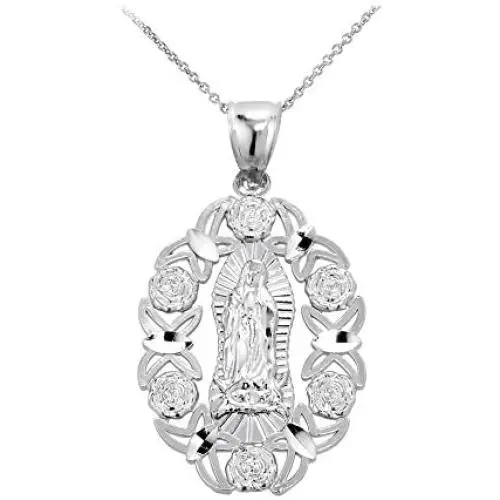 Religious Jewelry by FDJ Blessed Our Lady of Guadalupe Miraculous Medal Charm Necklace in 925 Sterling Silver Religious Jewelry by FDJ Blessed Our Lady of Guadalupe Miraculous Medal Charm Necklace in 925 Sterling Silver