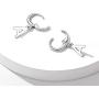Silvora Sterling Silver Initial Drop Earrings, Women S925 Letter Ear Hoop Jewelry, A-Z Letter Jewelry Dangling Birthday Charms for Girls
