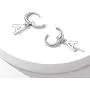 Silvora Sterling Silver Initial Drop Earrings, Women S925 Letter Ear Hoop Jewelry, A-Z Letter Jewelry Dangling Birthday Charms for Girls