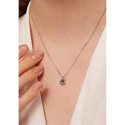 Dainty Teardrop Necklace for Women Girls Sterling Silver Minimalist Simple Tiny Oval Bead Beans Pear-Shaped Pendant Choker BFF Necklace Fashion Adjustable Chain 18'' Jewelry Wedding Birthday Gift