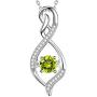 Sterling Silver Forever Love Infinity Necklace for Mom Wife Birthday Gifts Ruby Peridot Blue Sapphire Pink Tourmaline Citrine Jewelry for Her