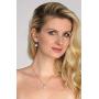 Mariell Wedding Necklace and Earrings Pearl Jewelry Set with Inlaid CZ Frame for Bridesmaids & Brides