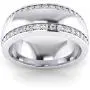 Super Heavy Sterling Silver 8mm Domed Double Row Simulated Diamond Wedding Band Full Eternity Ring Super Heavy Sterling Silver 8mm Domed Double Row Simulated Diamond Wedding Band Full Eternity Ring
