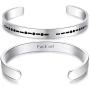 ALoveSoul Morse Code Secret Message Bracelet Stainless Steel Cuff Creative Jewelry Gift