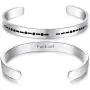 ALoveSoul Morse Code Secret Message Bracelet Stainless Steel Cuff Creative Jewelry Gift