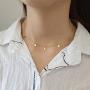 Tiny Heart Star Moon Cross Infinity Love Pendant Necklace for Women Girls Kids 925 Sterling Silver 14K Gold Plated Simple Mini Cute Petite Choker Tassel Chain Multiple Jewelry Set (Gold Coin Choker)