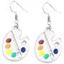 coadipress Unique Artist Paint Brush Earrings and Necklace Set for Women Girls Design Enamel Paint Palette Charm Earrings Colorful Painter Jewelry Gift Art Teacher Gifts coadipress Unique Artist Paint Brush Earrings and Necklace Set for Women Girls Design Enamel Paint Palette Charm Earrings Colorful Painter Jewelry Gift Art Teacher Gifts
