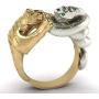 Vintage Gold Tiger Silver Snake Fighting Ring Hip Hop Rock Crystal Ring Party Anniversary Gothic Motorcycles Personalized Jewelry Ring Gold Two Silver Tone for Men Male