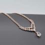 UDORA Crystal Teardrop Necklace Earrings Jewelry Set with Bracelet Party Prom Wedding