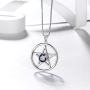 Aurora Tears Pentacle Necklaces Women 925 Sterling Silver Powerful Pentagram Wicca Traditional Seal of Solomon Pendant Crystal Mystic Rainbow Topaz Pagan Jewelry DP0277T