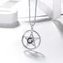 Aurora Tears Pentacle Necklaces Women 925 Sterling Silver Powerful Pentagram Wicca Traditional Seal of Solomon Pendant Crystal Mystic Rainbow Topaz Pagan Jewelry DP0277T