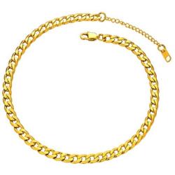 PROSTEEL Stainless Steel Cuban Chain Necklaces/Bracelets for Men Women, Black/18K Gold Plated, Nickel-Free, Hypoallergenic Jewelry, 4mm-13mm, 7.5''/8.3'',14''-30'', Come Gift Box