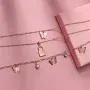Layered Padlock Lock Pendant Necklaces Vintage Peach Heart Link Chain Butterfly Cubic Zirconia Rose Flower Tag Dainty Choker for Women Men Girls Punk Jewelry
