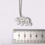 VASSAGO Stainless Steel Cute Polar Bear Pendant Necklace Engraved Mountain Forest Star Cabin Nature Animal Elements Charm Silver Chain Gifts for Boys Girls Men and Women